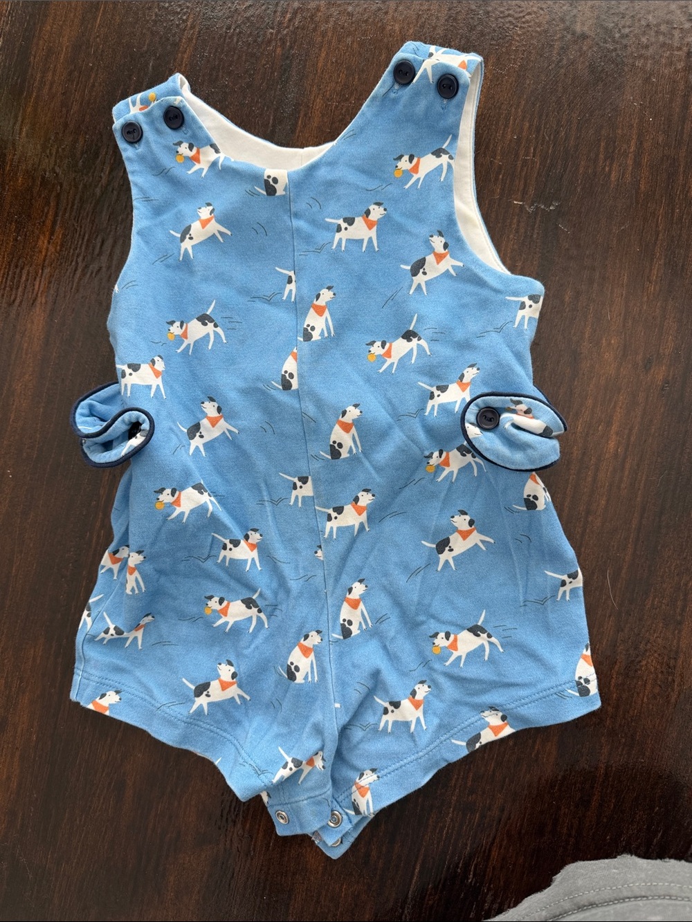 Blue Dog Print Kids One-Piece Romper